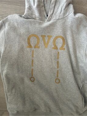 OVO  Men’s Grey Hoodie with Gold Owl Neck Label- ok condition. No drawstring.